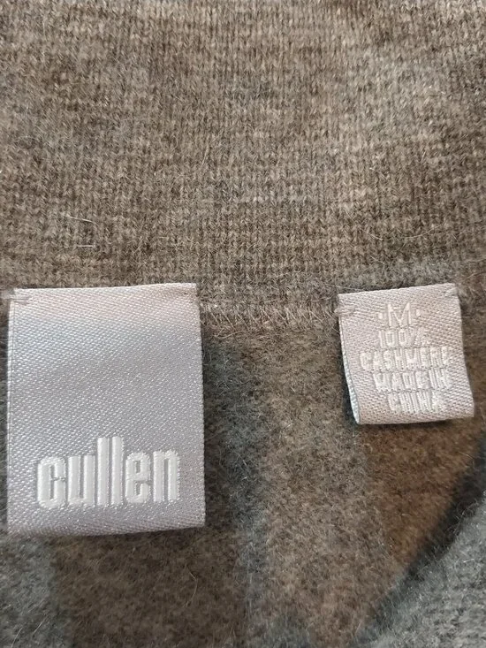 CULLEN 100% Cashmere Gray Button Up Shirt Cardigan Sweater Women S 4 Long Sleeve - Picture 7 of 8